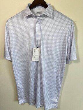 Collars & Co. Mens Firm Collar Lightweight Wrinkle-Resistant Polo Shirt White &